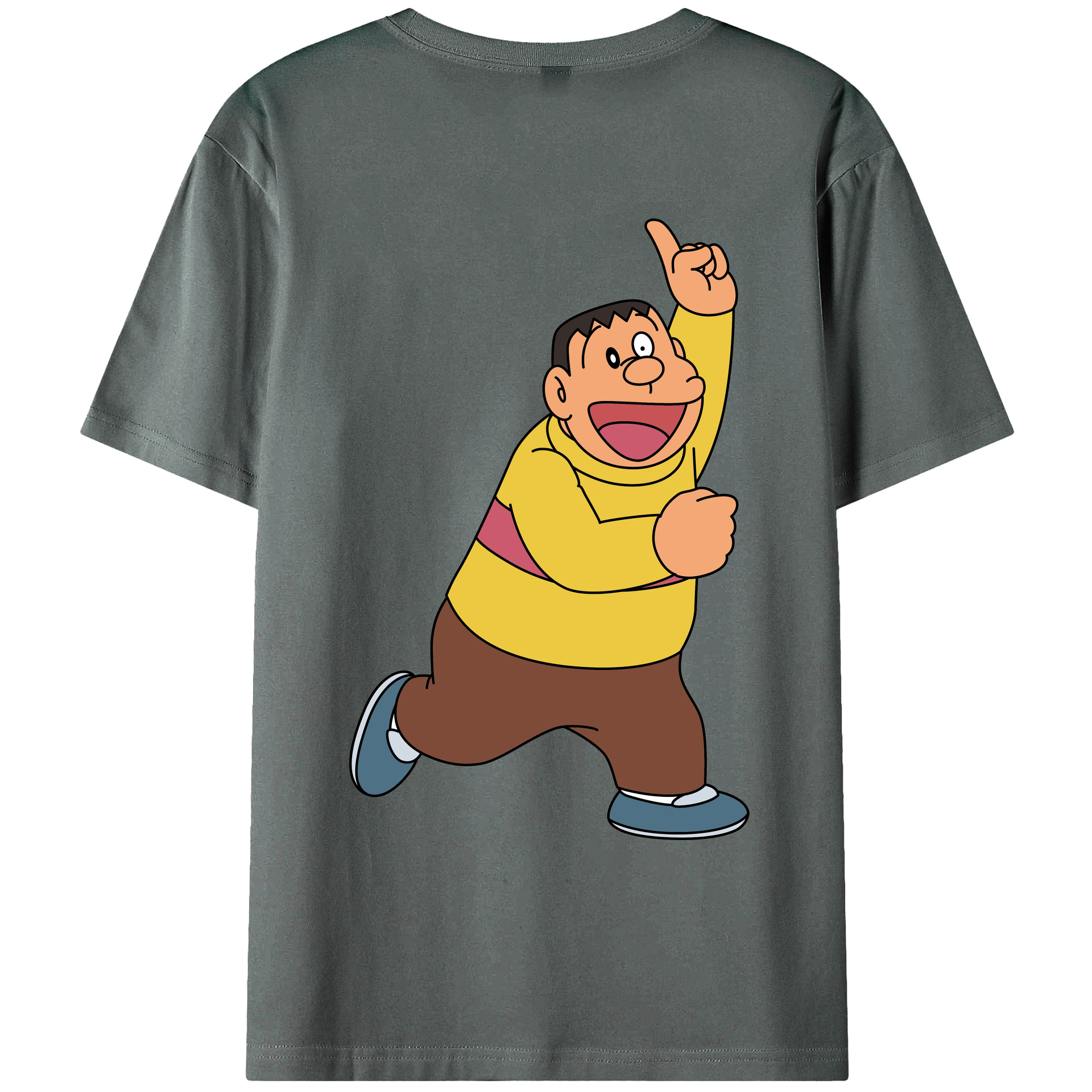 （画像用） ドラえもん 剛田武 Doraemon Gouta Takeshi 綿100％ メンズ半袖Tシャツ（バックプリント） 通気性